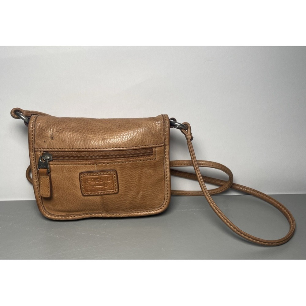 FOSSIL Pebbled Leather Small Crossbody Messenger Bag